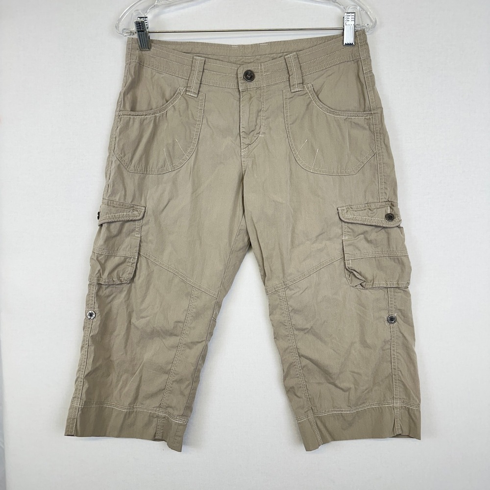 Kuhl Cargo Capri Hiking Shorts Khaki Lightweight Women's Size 8
